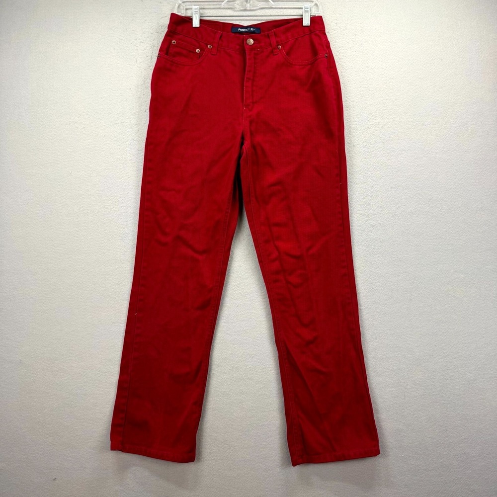 Bill Blass Perfect Fit Jeans Womens‎ 6 30x31* Red Denim Pants Straight Vintage